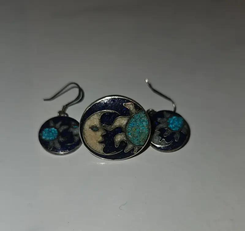Aros y anillo de plata lapizlazuli - 3