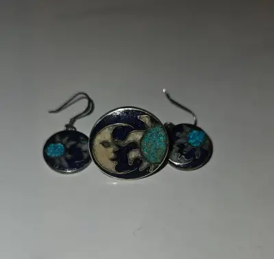 Aros y anillo de plata lapizlazuli - miniatura 3