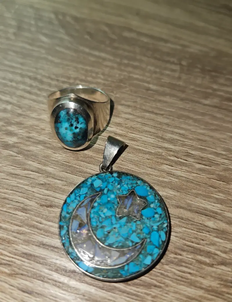 Anillo y colgante turquesa - 2