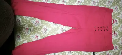 Pantalones fucsia con cordones - miniatura 1