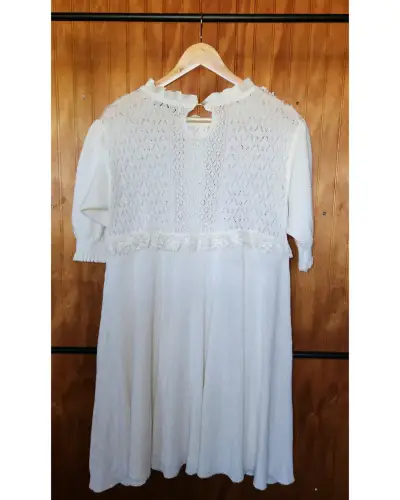 Vestido blanco de encaje Zara(retorno) - miniatura 2