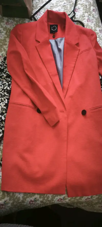Blazer rojo elegante largo - miniatura 2