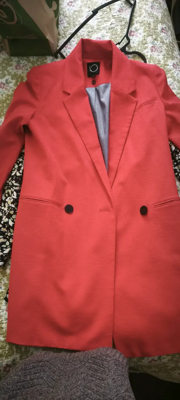 Blazer rojo elegante largo - 3