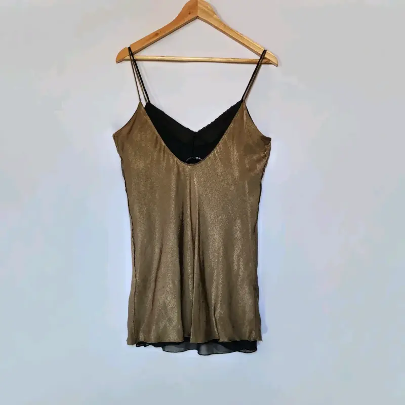Vestido marrón de tirantes delgados Zara(retorno) - 2