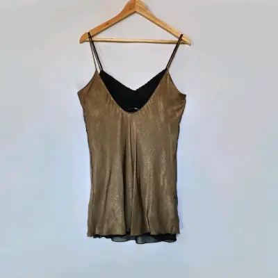 Vestido marrón de tirantes delgados Zara(retorno) - miniatura 2