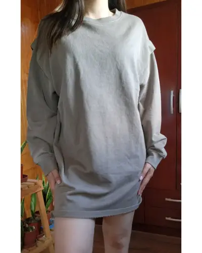 Polerón tipo vestido gris casual Zara(retorno) - miniatura 4