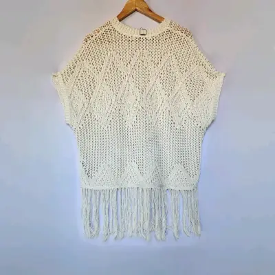 Chaleco tejido beige con flecos Zara(retorno) - miniatura 2