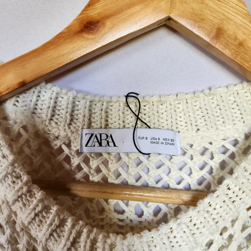 Chaleco tejido beige con flecos Zara(retorno) - 3