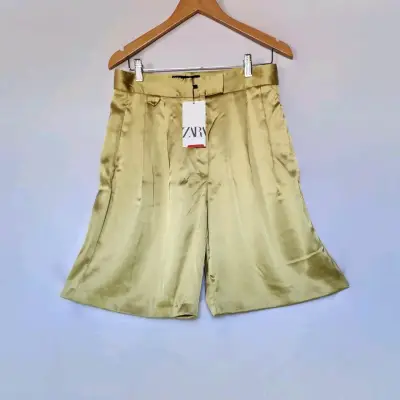 Bermuda satinadas verde Zara(retorno) - miniatura 1