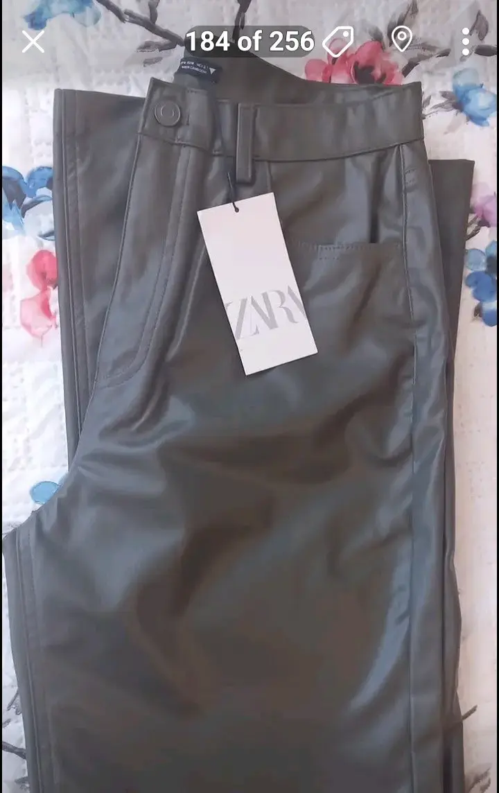 Pantalones de cuero verde Zara Talla M(40-42) - 1