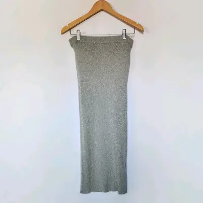 Falda gris larga elegante Zara(retorno) - miniatura 2