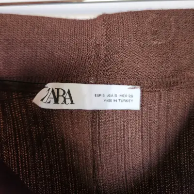 Pantalones anchos marrones verano Zara(retorno) - miniatura 3