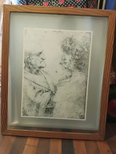 Cuadro con dibujo clásico enmarcado - miniatura 1