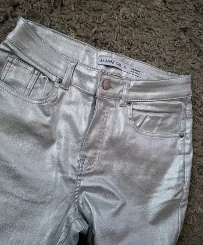 Pantalones plateados Alaniz skinny - miniatura 1