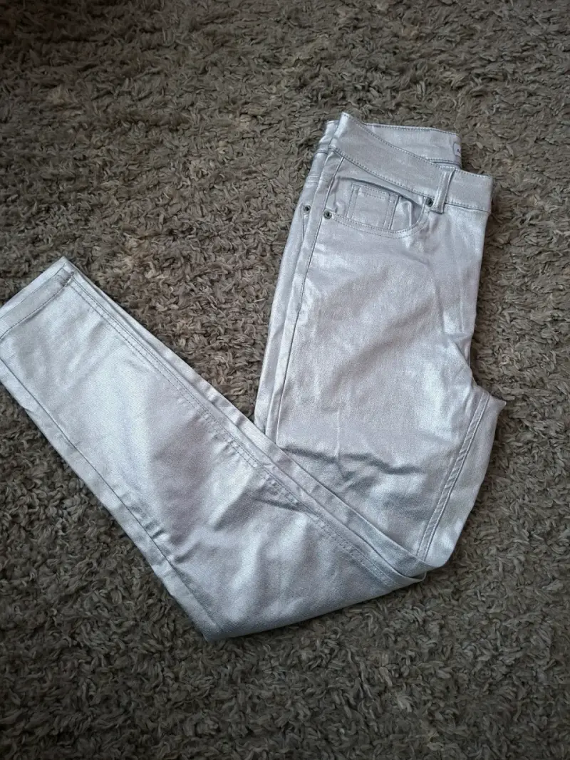 Pantalones plateados Alaniz skinny - 2