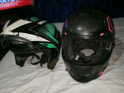 Casco moto bicolor seguridad - miniatura 2
