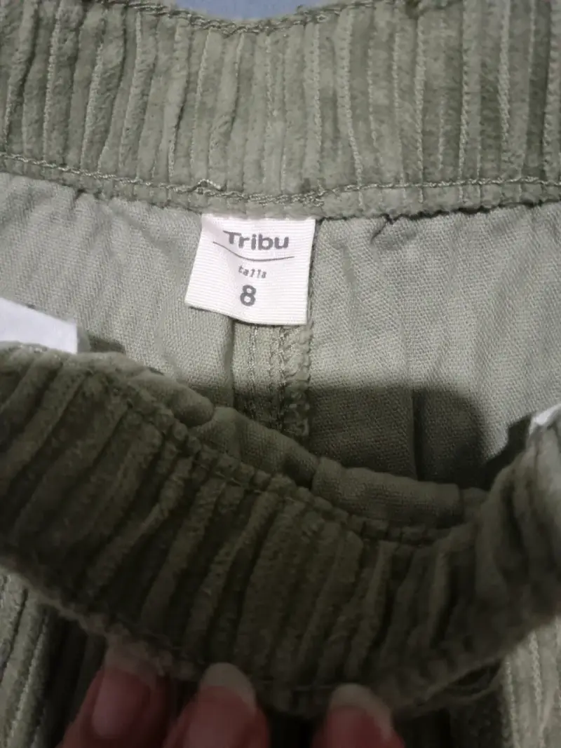 Pantalones cotele verde oliva - 2