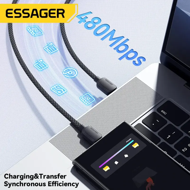 Cable Cargador Essager Usb C Carga Rapida 100 W 48 - 2