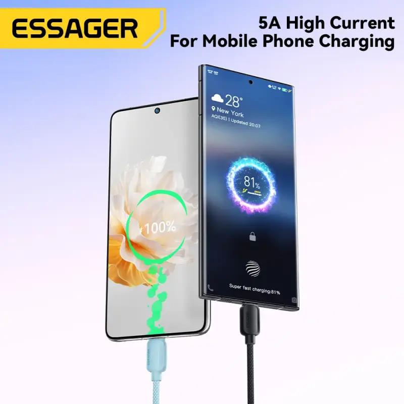 Cable Cargador Essager Usb C Carga Rapida 100 W 48 - 3