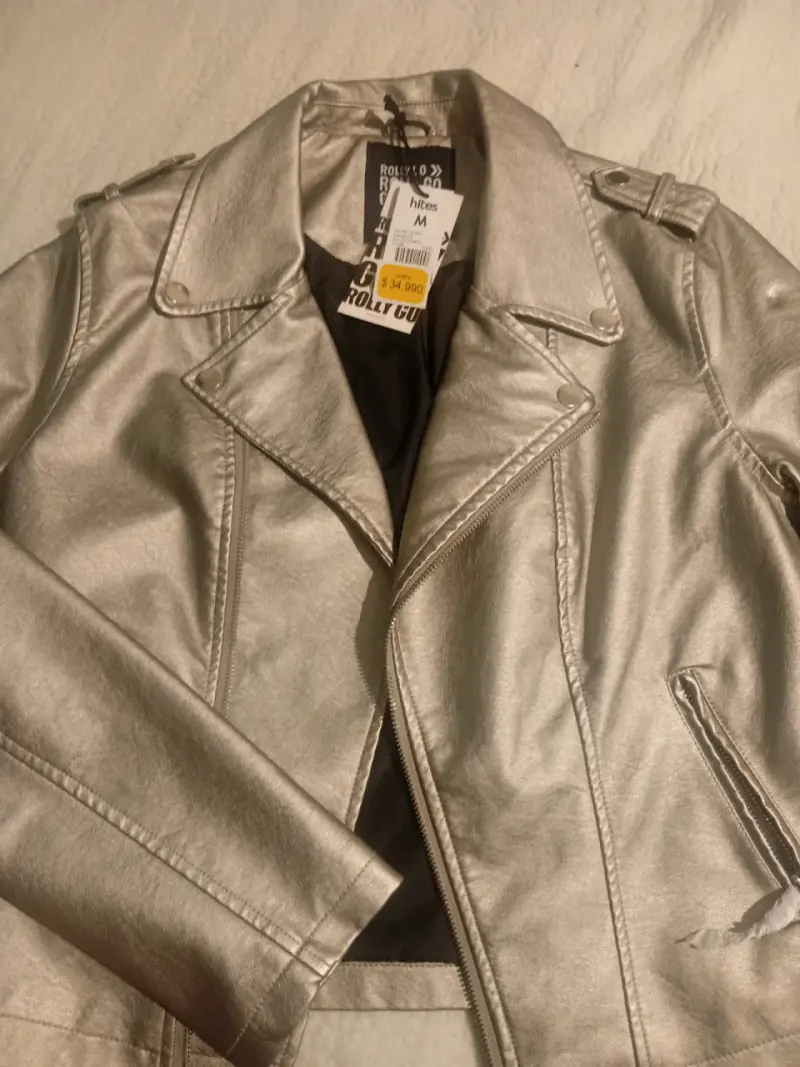 Chaqueta plateada metalizada Talla M Nueva - 2
