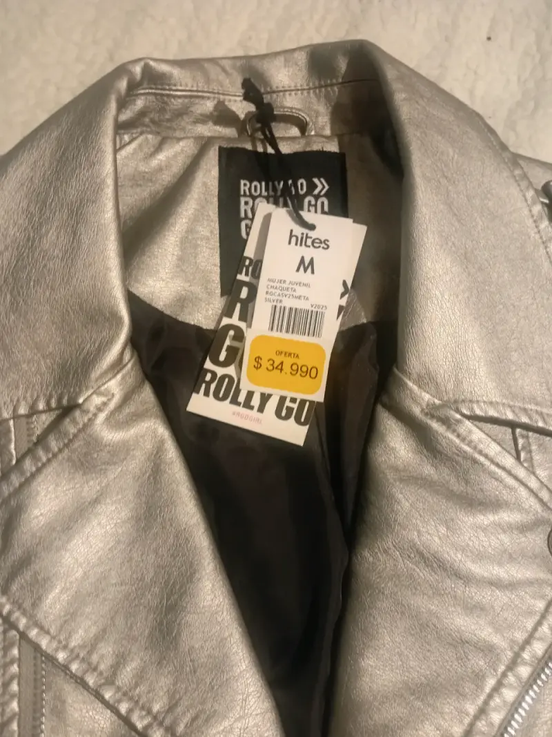 Chaqueta plateada metalizada Talla M Nueva - 4