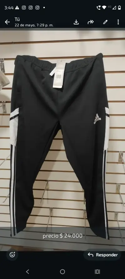 Pantalón deportivo negro Adidas - miniatura 2