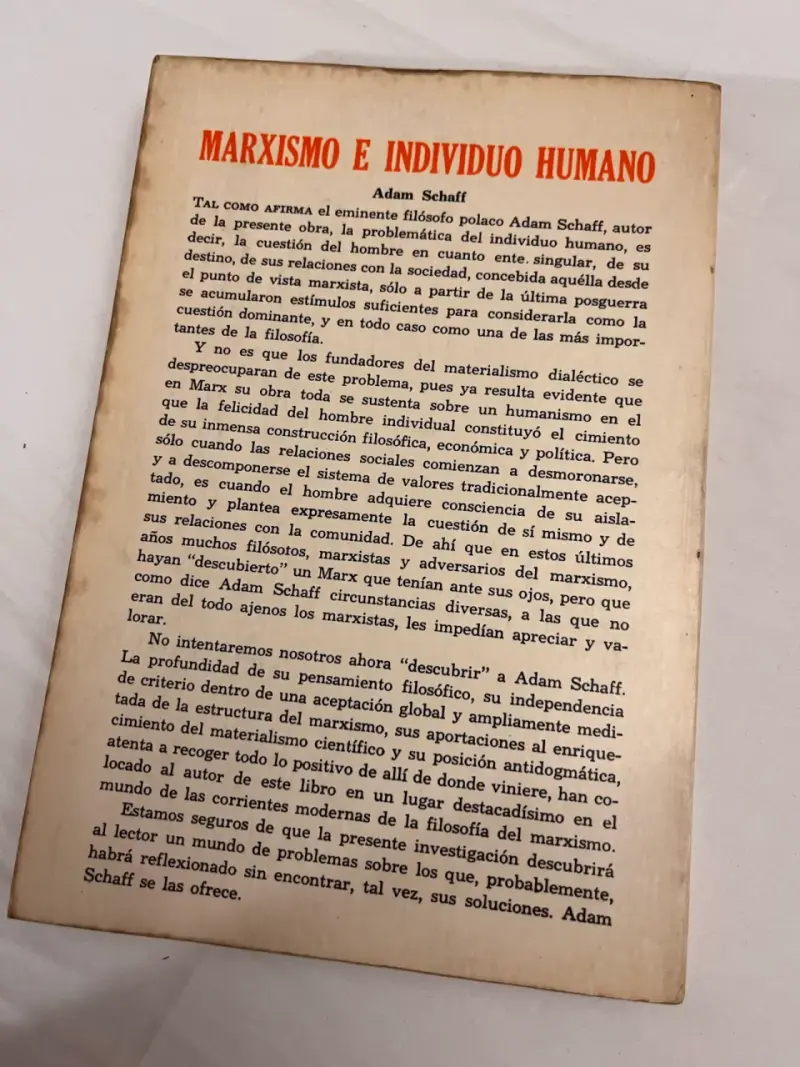 Marxismo e Individuo Humano, Adam Schaff - 2