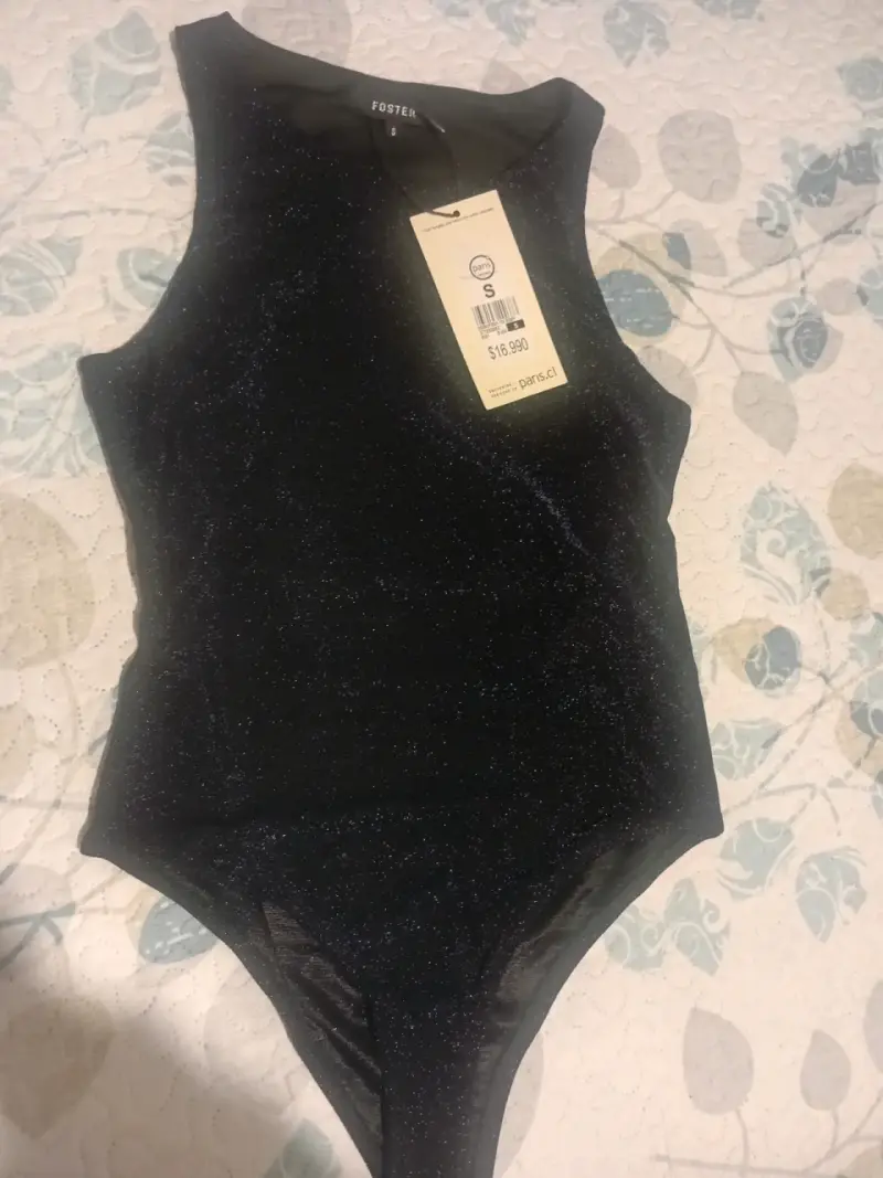 Body negro tornasol brillante Foster talla S - 1