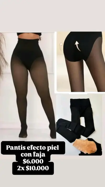 Pantys efecto piel con faja - miniatura 1