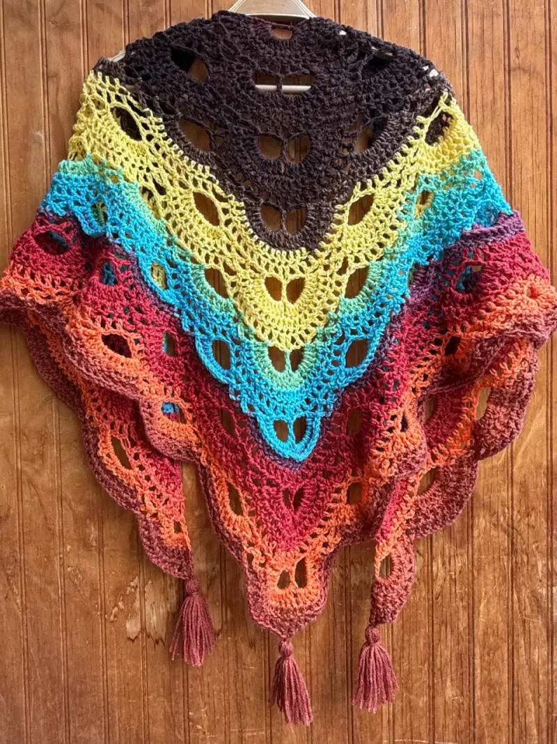 Chal tejido multicolor artesanal - 1
