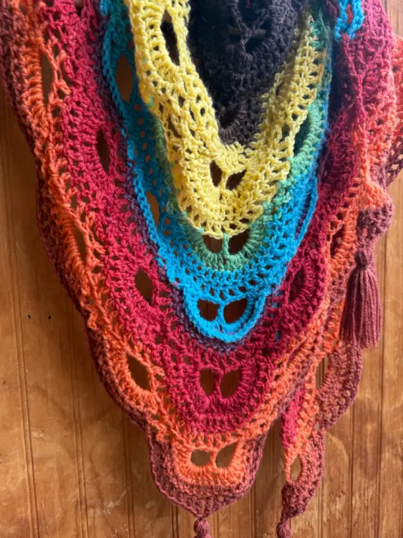 Chal tejido multicolor artesanal - 3