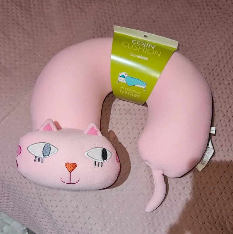 Almohada de cuello rosa gato - 2
