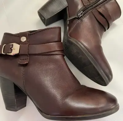 Botines de cuero marrón Hush Puppies - miniatura 1