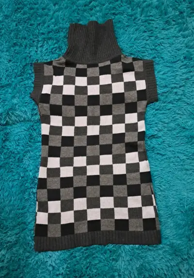 Vestido a cuadros negro y blanco - miniatura 2
