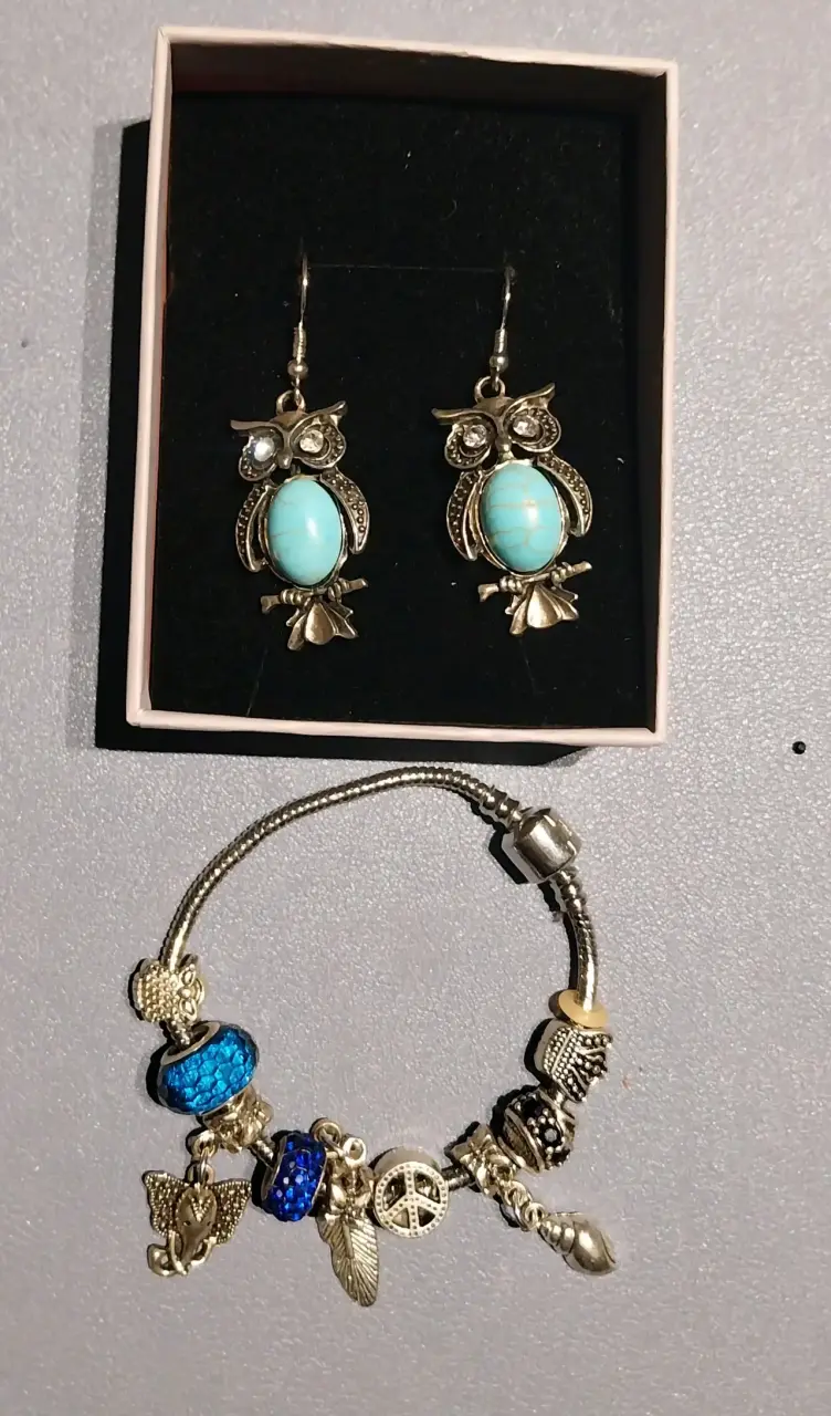 Set de joyas búhos y pulsera - 1