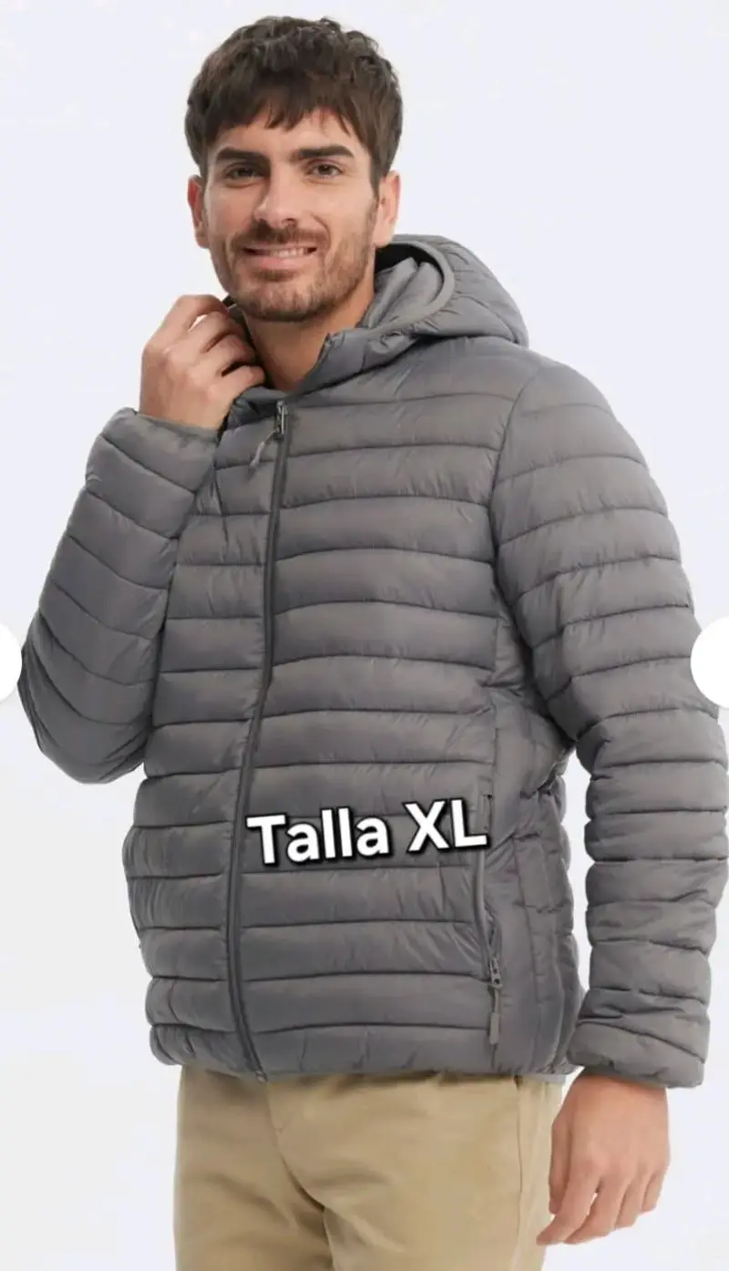 Chaqueta puff gris hombre XL - 1