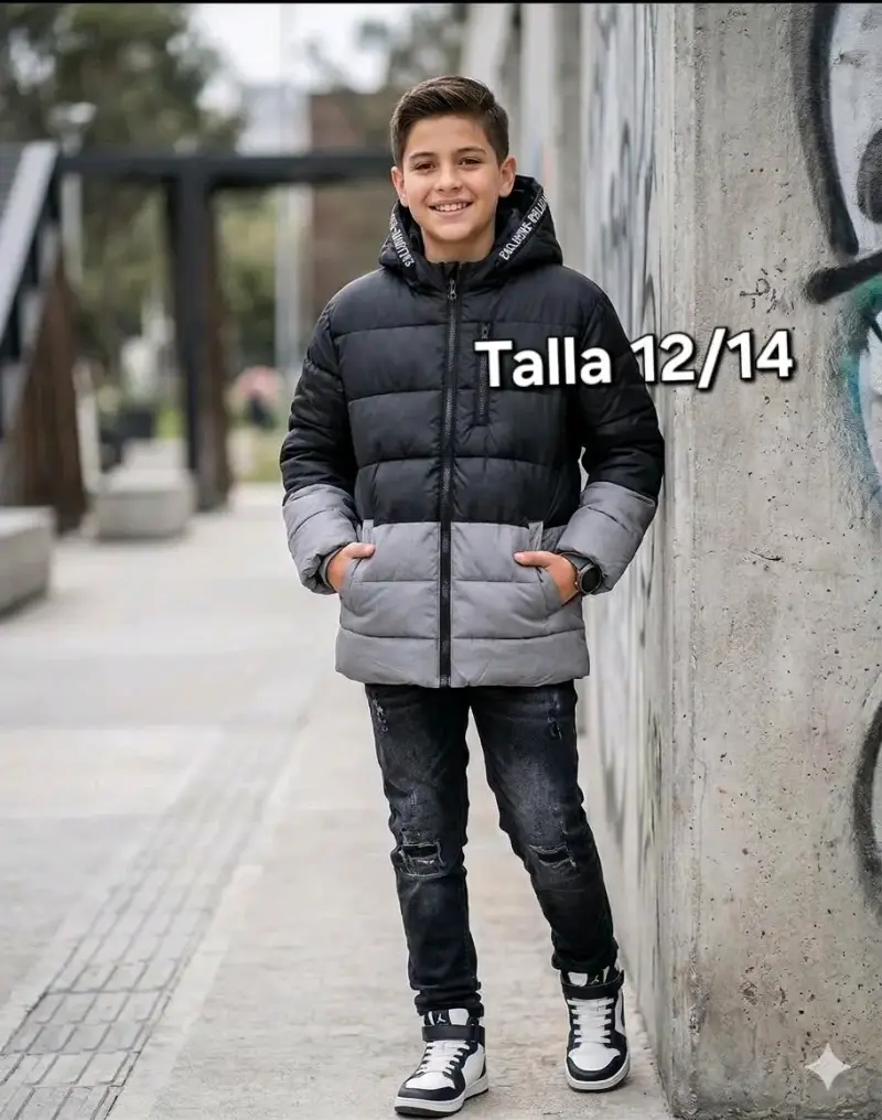 Chaqueta acolchada niño gris