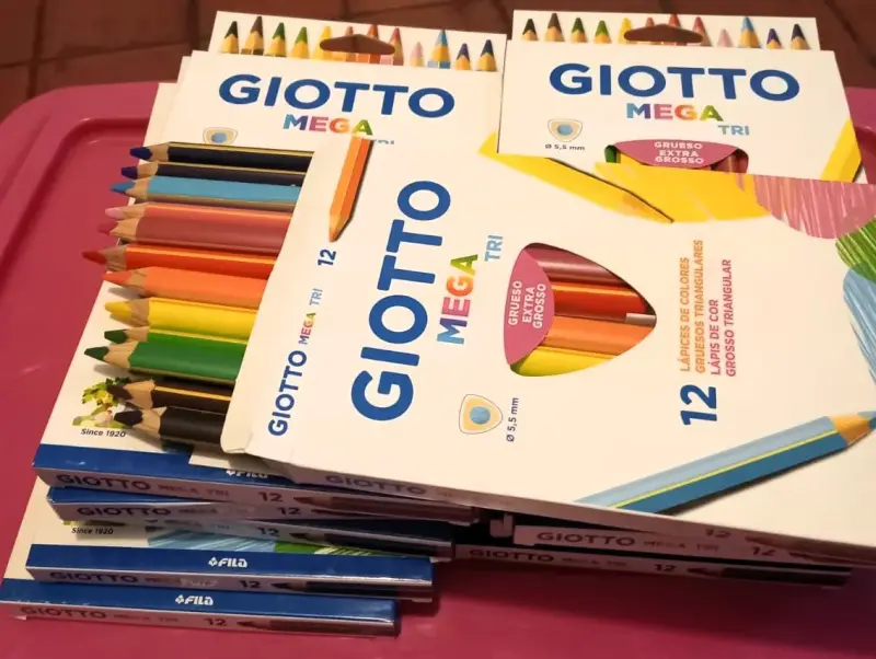 LOTE 11 CAJAS Lápices de colores Giotto Mega Tri - 1