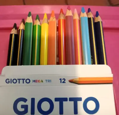 LOTE 11 CAJAS Lápices de colores Giotto Mega Tri - miniatura 2