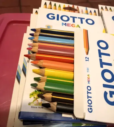 LOTE 11 CAJAS Lápices de colores Giotto Mega Tri - miniatura 4