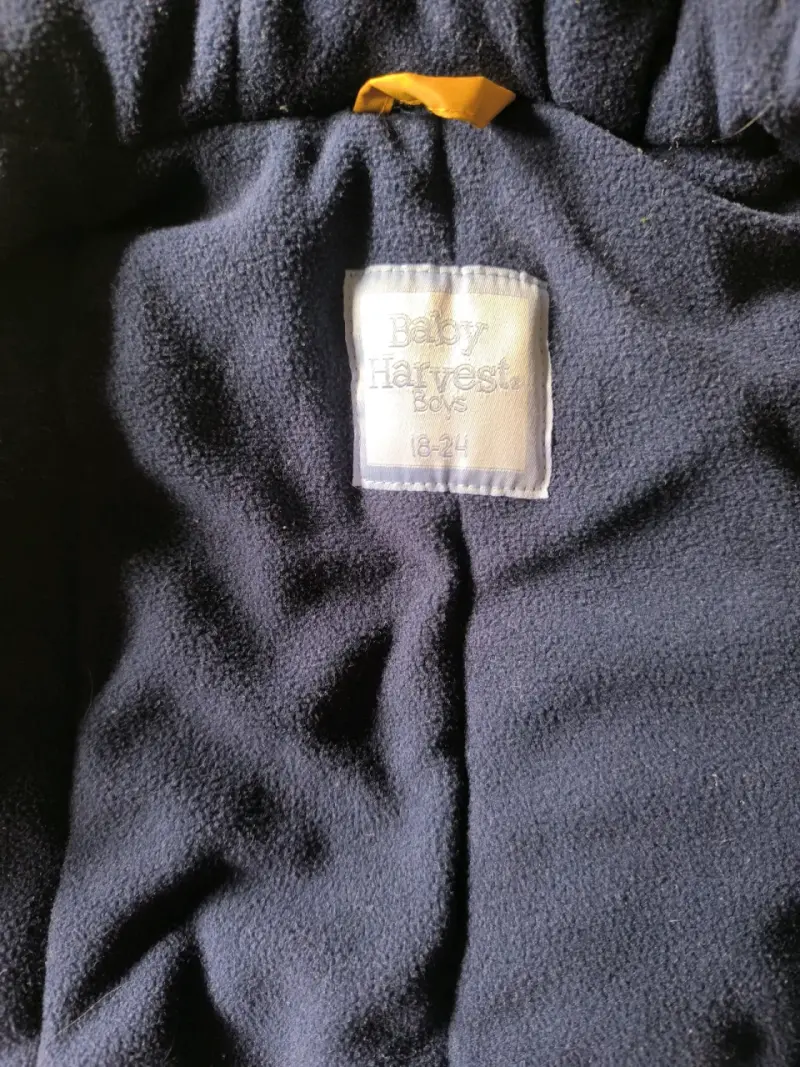 Chaqueta infantil amarilla y azul con capucha - 3