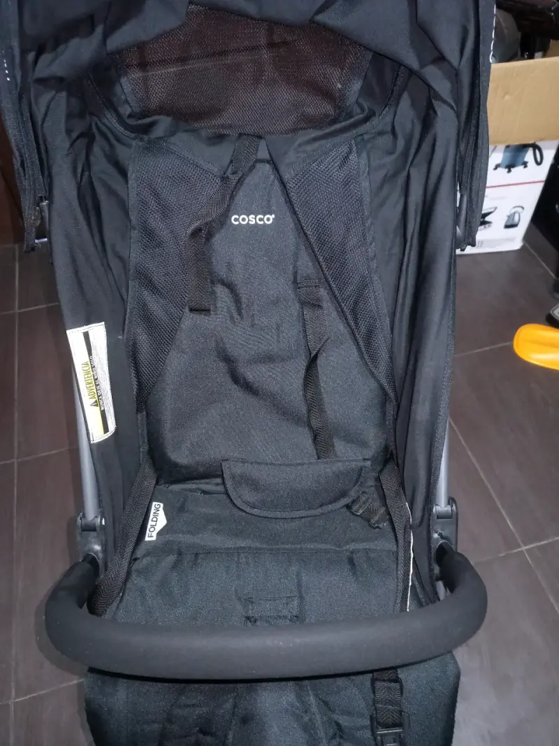 Coche de bebé plegable negro - 4