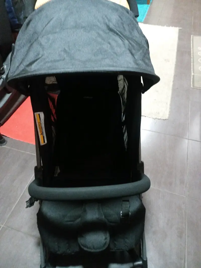 Coche de bebé plegable negro - 6