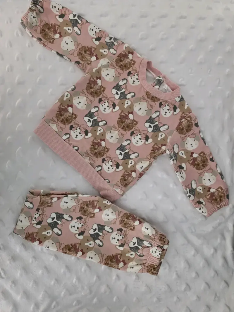 Conjunto bebé rosa y gris - 2