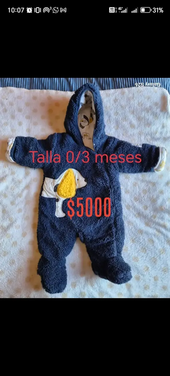 Pijama enterito polar azul bebé