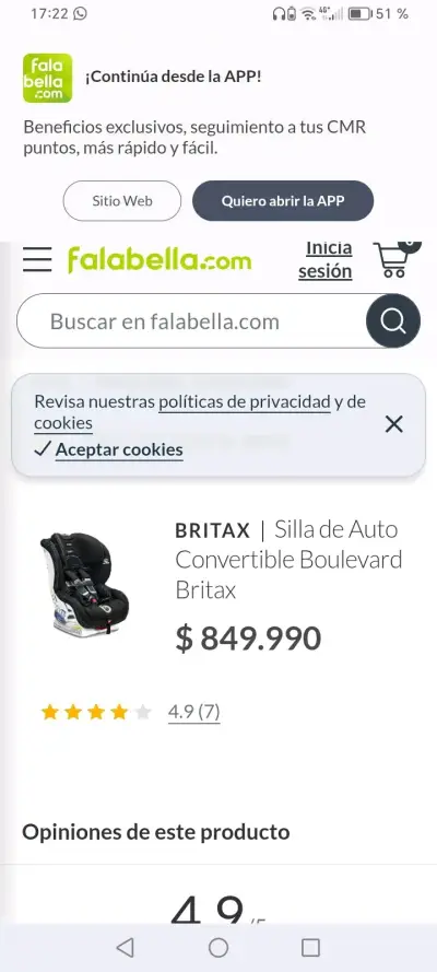 Silla de auto Britax convertible - miniatura 1