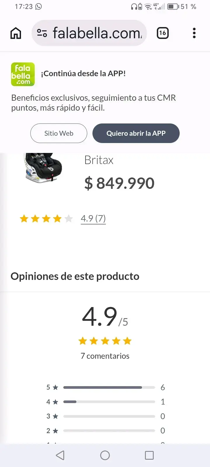 Silla de auto Britax convertible - 2