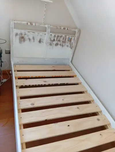 Cama individual de madera blanca - miniatura 4