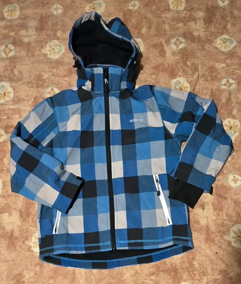 Chaqueta impermeable azul y gris - 2