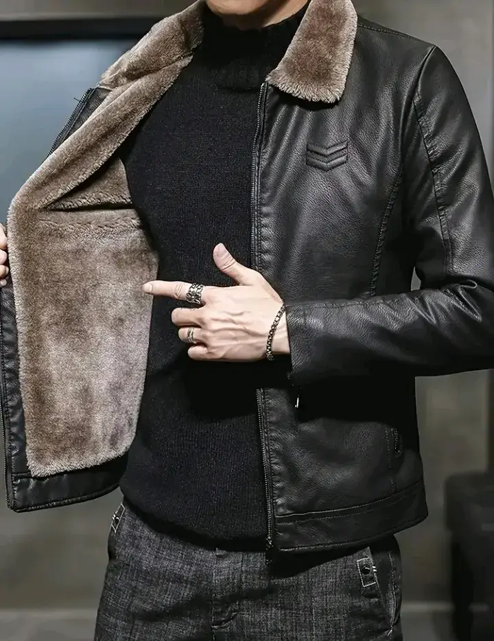 Chaqueta de cuero con forro - 1